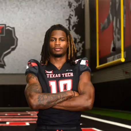 Texas Tech's Tyler Owens attends media day, Thursday, Aug. 3, 2023, at the Sports Performance Center.