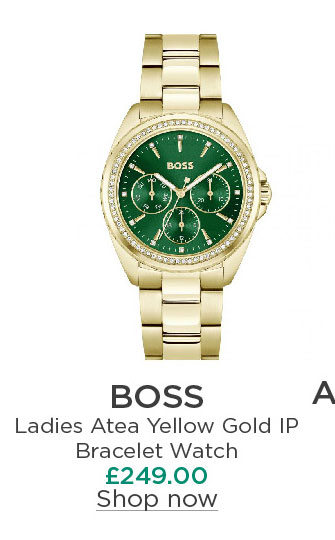 Ladies BOSS Atea Yellow Gold IP Bracelet Watch