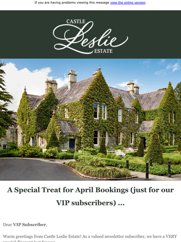 A Special Treat for April Bookings (just for our VIP subscribers) ...