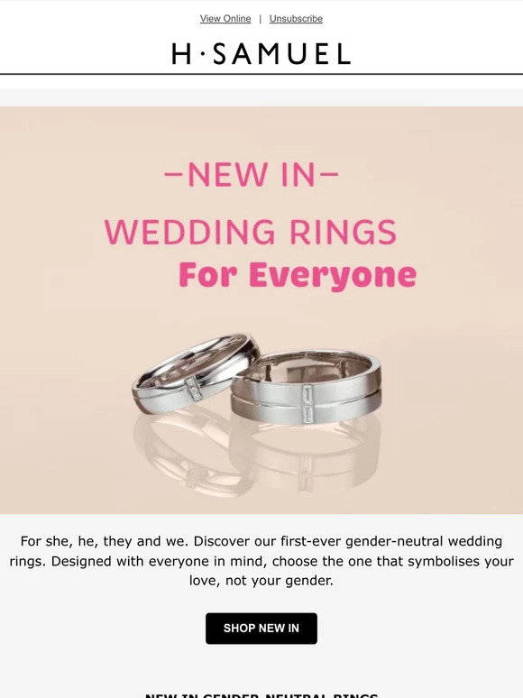 H. Samuel: New In I Wedding rings for everyone | Milled