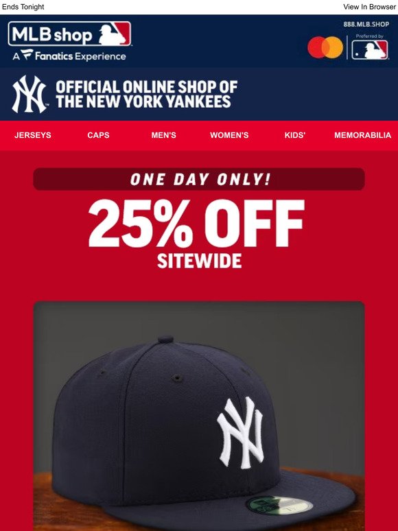 HUSTLE --> 25% Off Yankees Gear