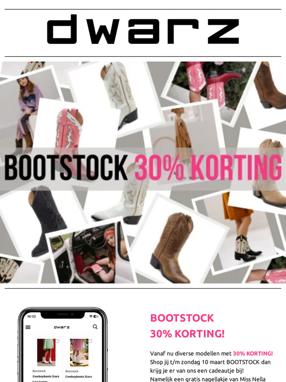❗ BOOTSTOCK 30% KORTING❗ KOOPZONDAG 24 MAART ❗