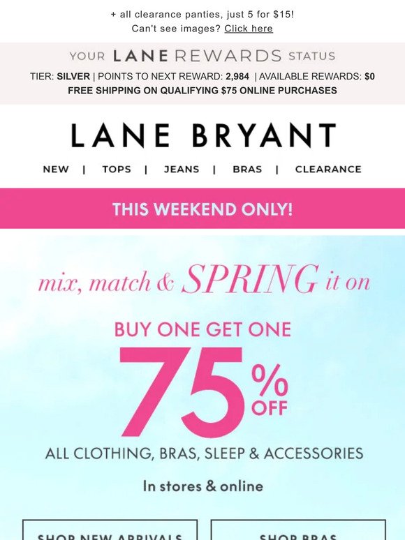 Mix & match BOGO 75% OFF all the spring styles!