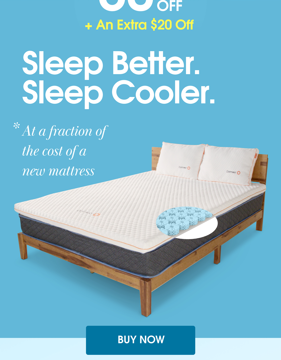 Dormeo USA Extra Savings on The Premium Mattress Topper Milled