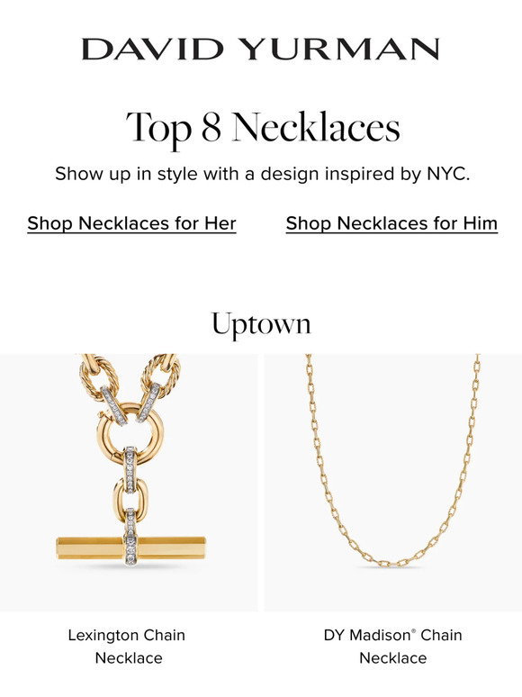 David Yurman Crossover 18k Gold Bar Necklace | Neiman Marcus