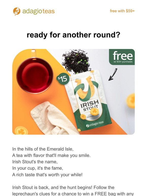 Adagio Teas: the wait is over - irish stout tea is back | Milled