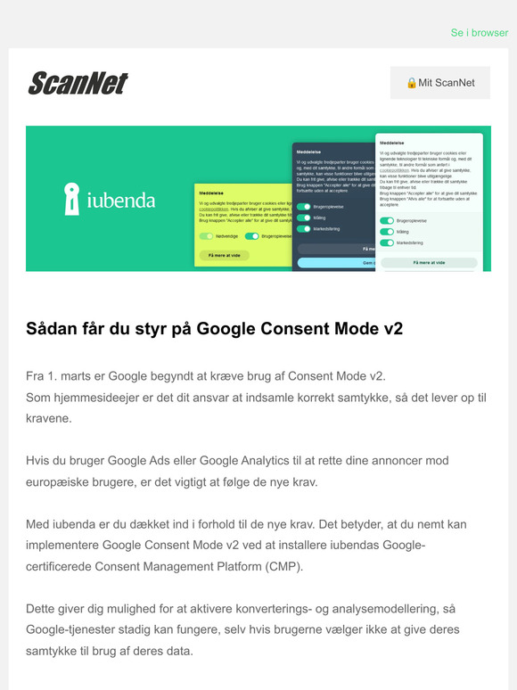 Nye krav i forbindelse med Google Consent Mode v2.
