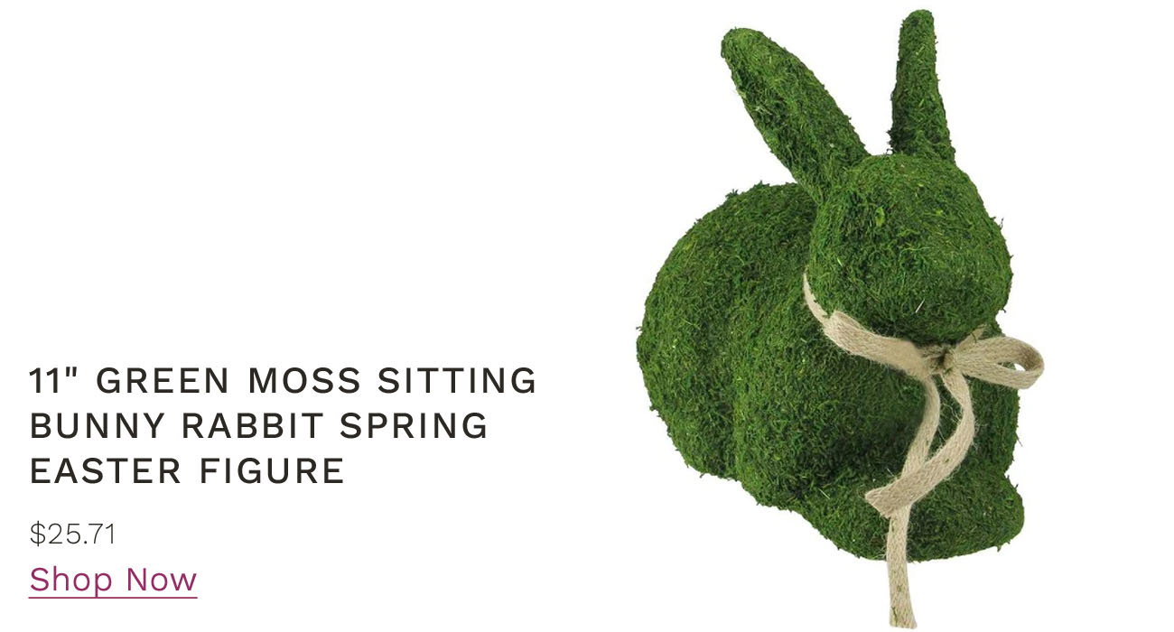 11" Green Moss Sitting Bunny Rabbit Spring Easter Figure - Shop Now