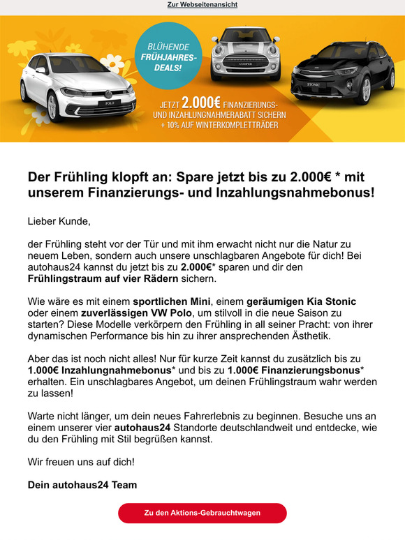 Dein Traumauto bis zu 2.000€* günstiger!