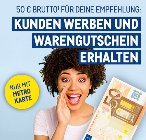 50 € Warengutschein¹ sichern: Kunden werben