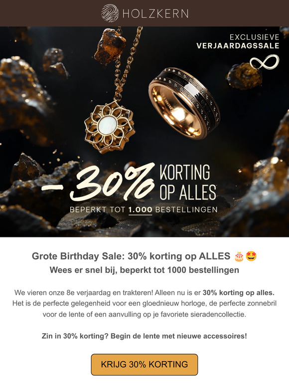 Birthday Sale 30% korting 🎉