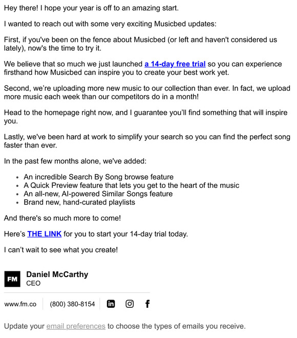 HUGE ANNOUNCEMENT: Try a Musicbed subscription for free!