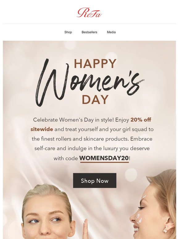 Celebrate Women's Day with 20% Off Sitewide! 💆‍♀️💖