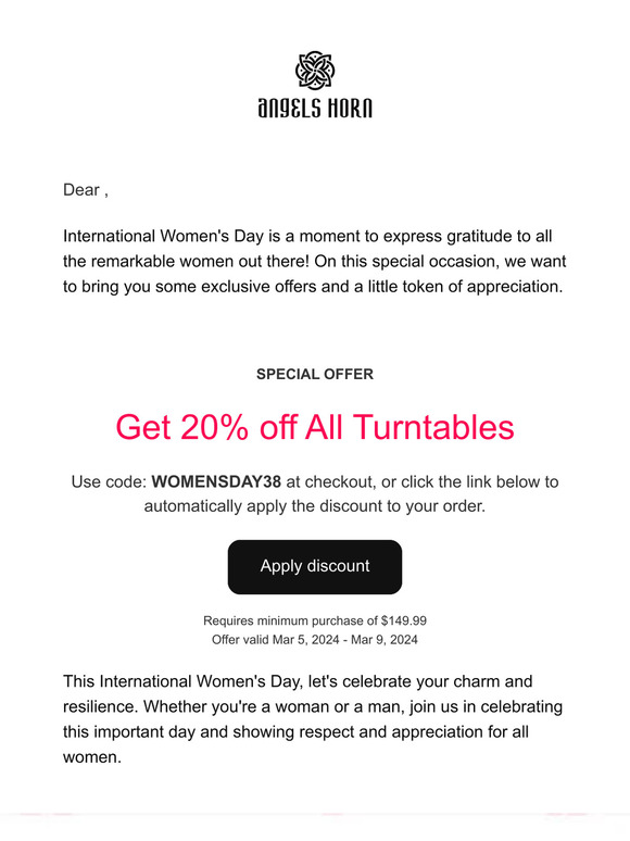 Gifts to Cherish - Women's Day Special at Angels Horn