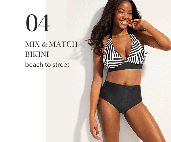04. Mix & match bikini. Beach to street. Model wearing maurices clothing.