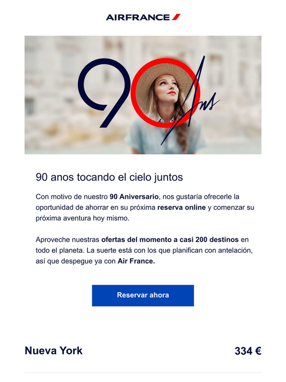 90 años de Air France- Descubra nuestras ofertas ✈️