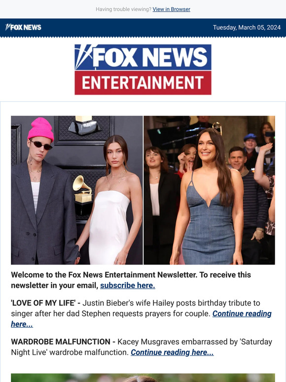 Fox News: Justin Biebers Wife Hailey Posts Emotional Tribute To Him