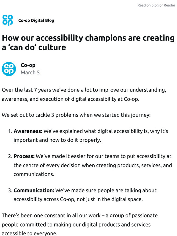 How our accessibility champions are creating a ‘can do’ culture