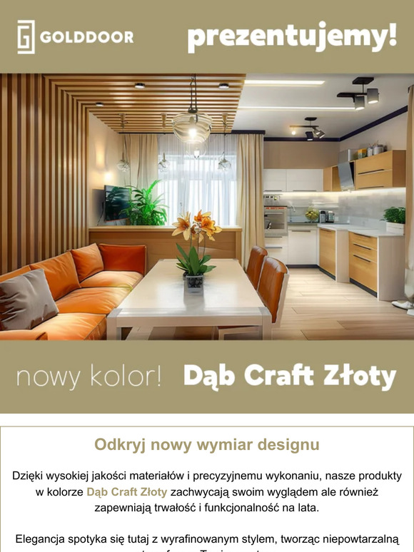 🌟 Odkryj nowe wymiary elegancji z Dąb Craft Złoty! 🌿