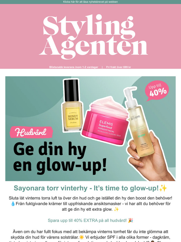Dags för en glow-up! Smink & hudkampanj upp till 40% extra rabatt!