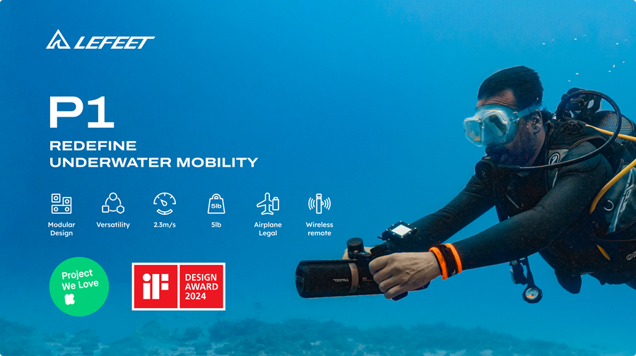 Finally a water scooter with a complete modular design–introducing LEFEET P1