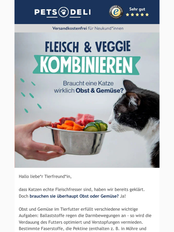 Braucht deine Mieze Gemüse & Obst?