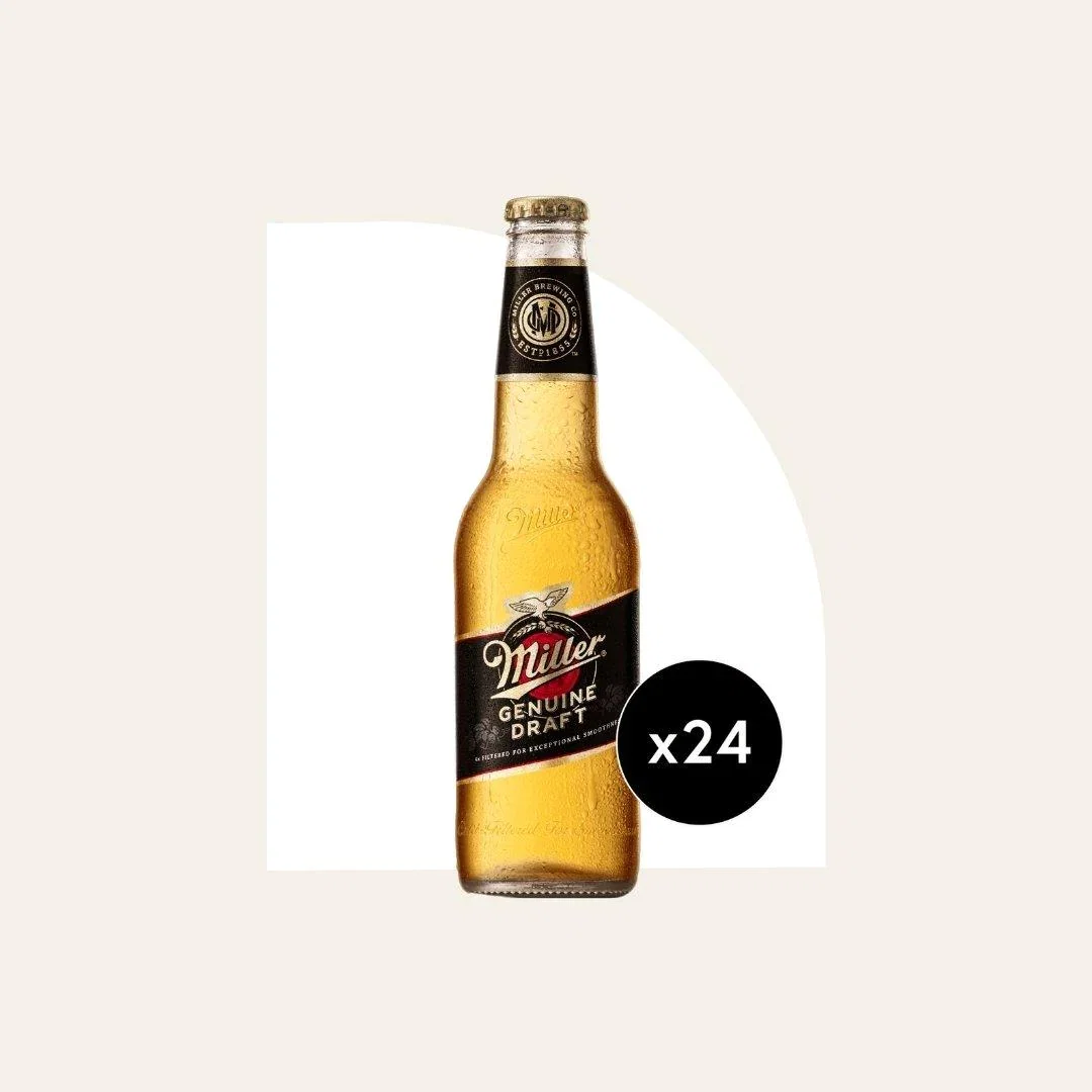 Image of 24 x Miller Genuine Draft Cold-Filtered Beer 330ml Bottles