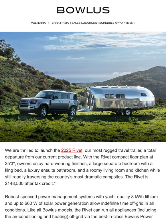 Bowlus Bowlus Launches the AllNew 2025 Rivet™ Travel Trailer Milled