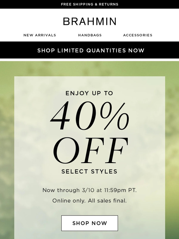 Brahmin Handbags Email Newsletters Shop Sales, Discounts, and Coupon Codes