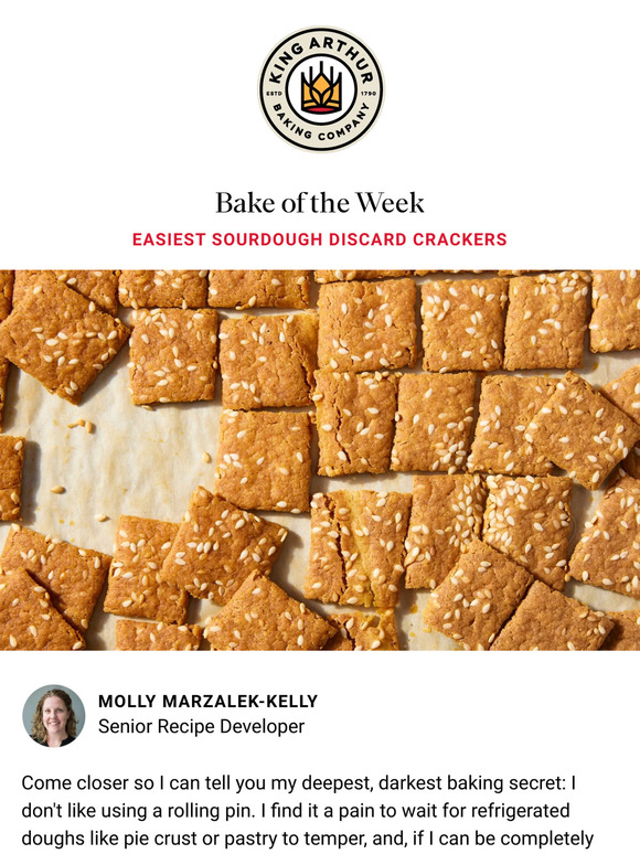 King Arthur Baking Company: Easiest Sourdough Discard Crackers | Milled