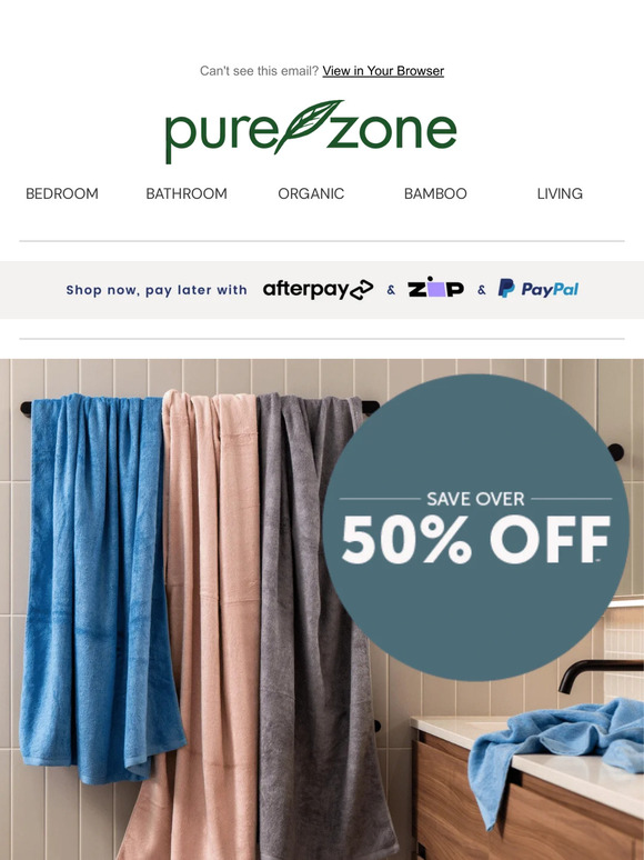 Pure Zone: Update Your Bathroom with Soft Bamboo Towels // Sale Now On ...