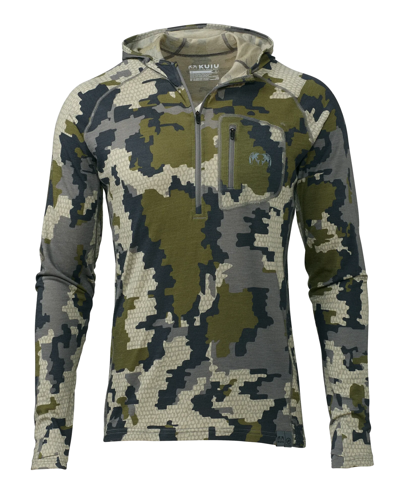 Image of ULTRA MERINO 145<BR>ZIP-T HOODIE