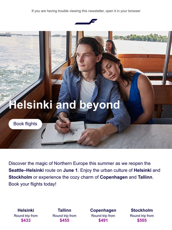 Direct flights from Seattle to Helsinki and beyond