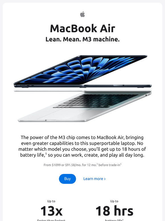 Apple: New MacBook Air 13” and 15” with the powerful M3 chip. | Milled