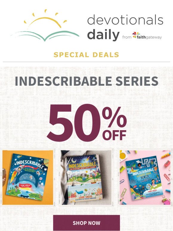 2 days only! save 50% on Indescribable 🌏 ⭐️ 🚀
