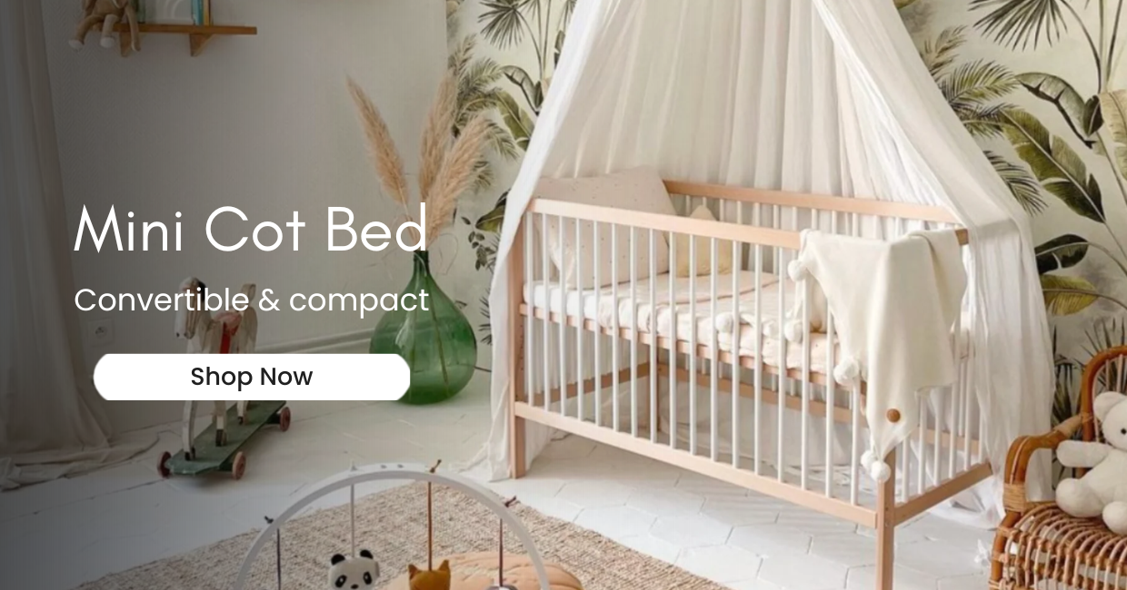Mini Cot Bed: convertible and compact. Shop now
