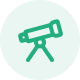 Icon - telescope circle green