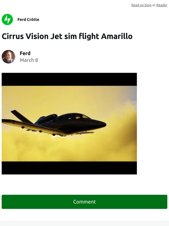 Cirrus Vision Jet sim flight Amarillo