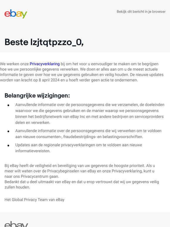 Updates van onze Privacyverklaring