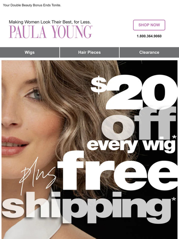 Paula Young ⏰ 20 OFF Every Wig + FREE Shipping! Milled
