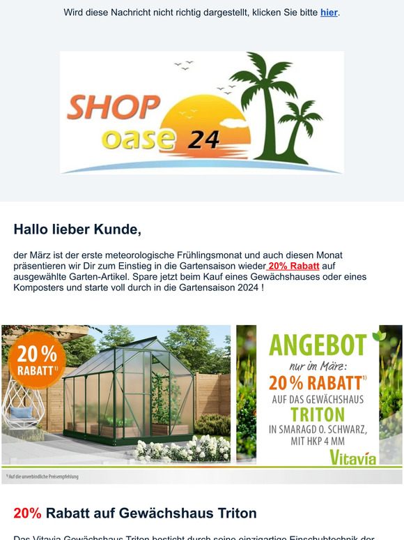 März-Angebote - Die Gartensaison beginnt !