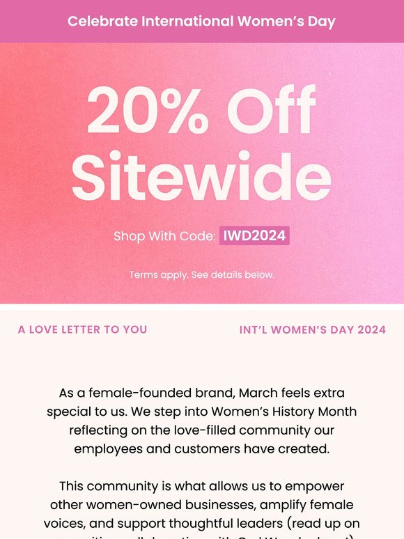 OMG. Love! 20% OFF SITEWIDE!