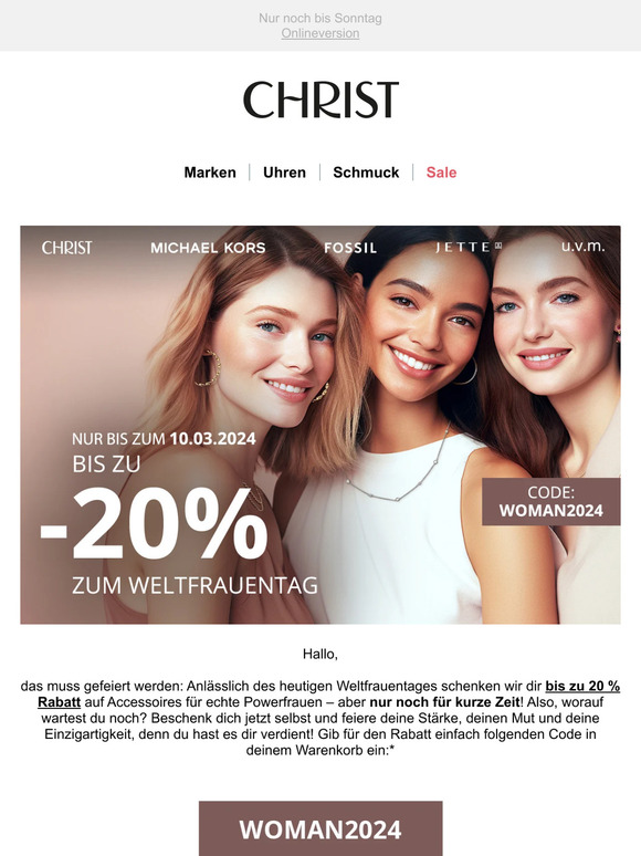 Danke an alle Frauen! 💐 Bis zu 20 % Rabatt