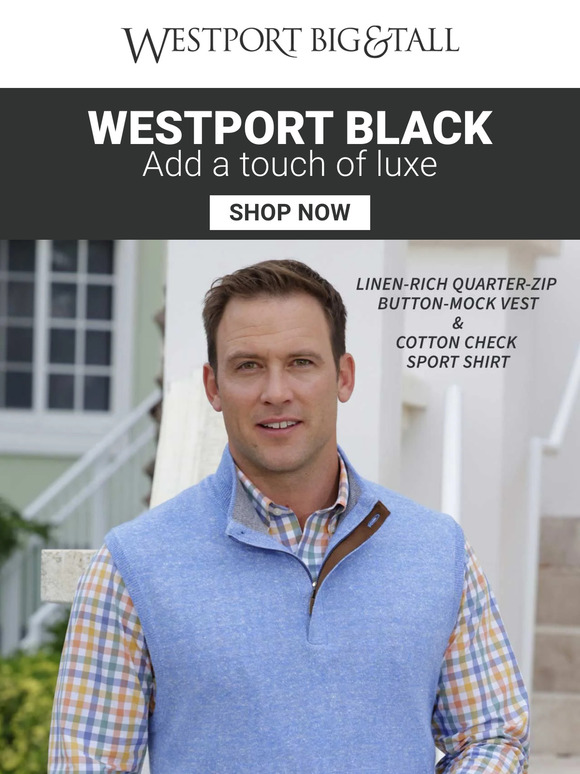 Westport Big and Tall Westport Black A Touch of Luxe Milled