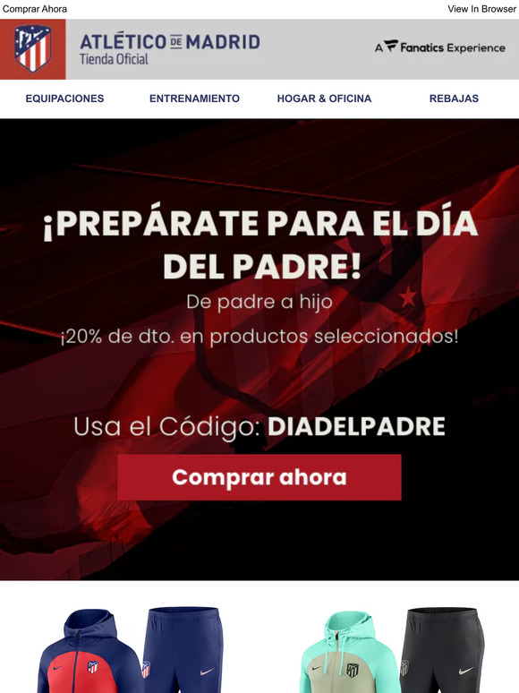 Prepárate para el partido con un descuento del 20%.
