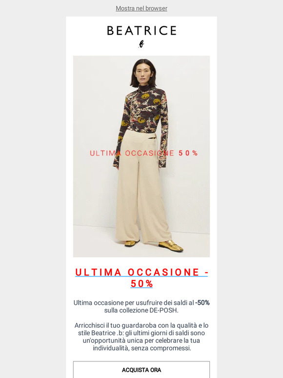 Ultima occasione: SALDI -50%