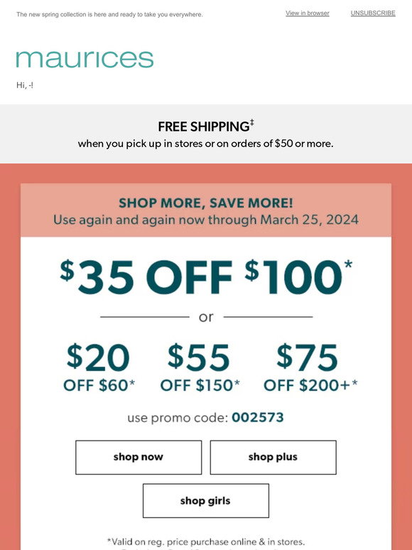 maurices Women's Clothes Sale  30% Off Sitewide + Up to Extra 75