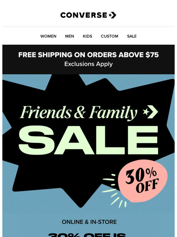 Converse: 30% OFF—friends and family only