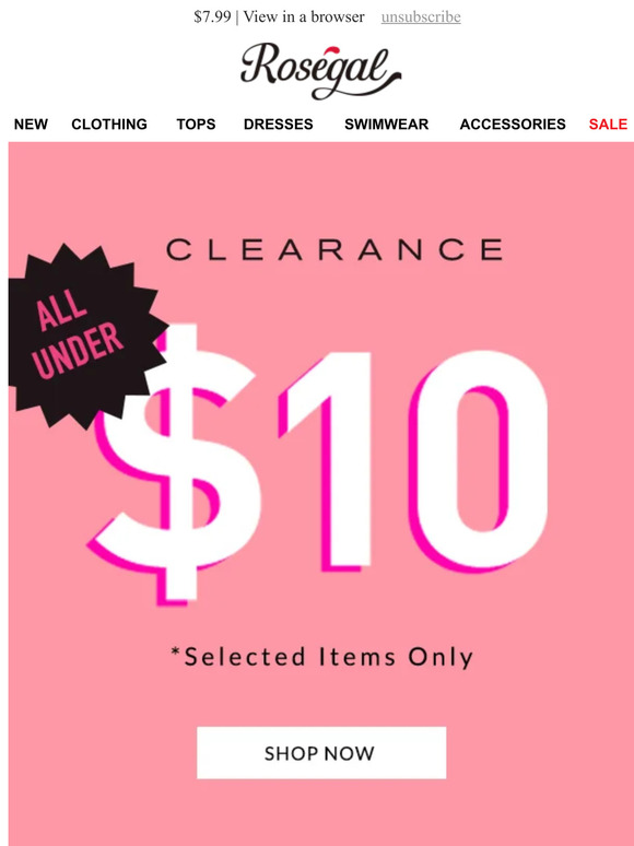 Crazy Low Price Continue: Clearance All Under $10