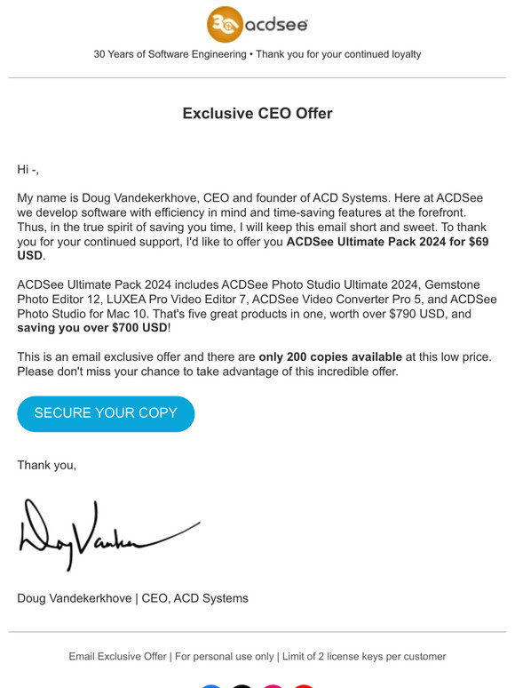 ACDSee: —, Exclusive Message from Our CEO - Limited Availability! | Milled